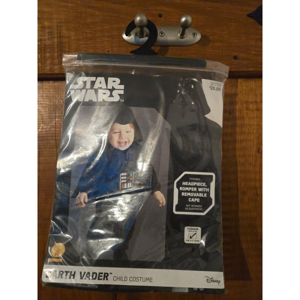 STAR WARS  Darth Vader Toddler Costume Romper Cape Headpiece Disney 2T-3T NEW